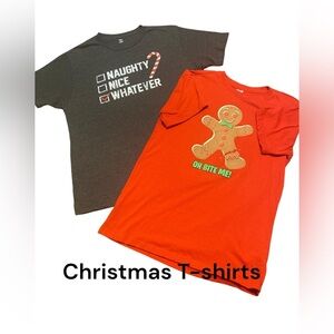 🎄 Pair of Christmas T-shirts both size large🎄